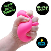 Schylling NeeDoh Nice Cube Glow - Squeeze Toy with a Super Solid Squish - Glows in The Dark - 2.25" Cube - Color May Vary (Pack of 1)