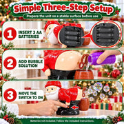 Farting Santa Bubble Blower | Santa Farting Bubble Machine | Santa Claus Snowman Bubble Butt Blower with Light Music | Interactive Party Stocking Stuffer Prank Gift