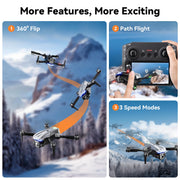 Drone with Camera for Adults, Brushless Quadcopter with Screen, 2 Batteries | 1080P HD camera, 4.5" LCD screen, altitude hold, gesture selfie, 3D flip, travel gift for kids teens, iOS Android