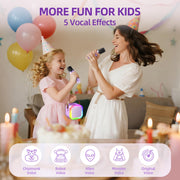Kinglucky Mini Karaoke Machine for Kids, Top Birthday Gift for Girls Ages 3-12 Years Old, Kids' Personal Video Players Accessories with 2 Mics Singing Present Toy Purple