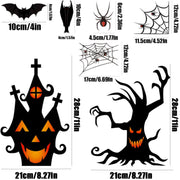 LOKIPA Halloween Window Clings - 7 Sheets Bats & Spiders Window Decals