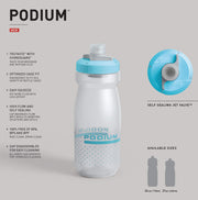 CamelBak Podium Water Bottle 24oz, Black | Easy Squeeze Design, High Flow Self Sealing Cap, Secure Bike Cage Fit, Easy Clean Components, Lightweight Cycling Bottle
