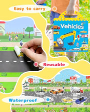 Benresive Reusable Sticker Book, Travel Stickers for Kids, Boys Girls Gift
