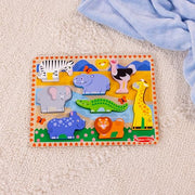 Melissa & Doug Safari Animals Wooden Chunky Puzzle 8-Piece Set | 8 Chunky Wooden Puzzle Pieces, Safari Animals, Skill Building Matching Pretend Play, Toddler Learning Toys for Kids, Ages 2+
