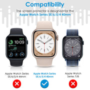 UniqueMe 6 Pack for Apple Watch 40mm SE 3/SE 2/SE Screen Protector