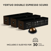 Nespresso Vertuo, Double Espresso Scuro, Dark Roast, 30-Count Espresso Pods