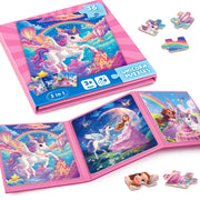 Homicozy Magnetic Puzzles for Toddler Kids 3-8, Unicorn Princess Travel Toy | 36-Piece Magnetic Puzzle for Kids Ages 3-5 4-6, Car Airplane Road Trip Activities, Quiet Screen-Free Game, Girl Birthday Gift