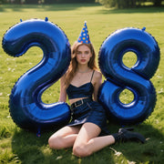 40 Inch Navy Blue Number 2 Balloons Foil Digital Helium Number Balloons | for 2nd 12 23 24 25 Birthday Anniversary Wedding Party Decorations,Jumbo Helium Balloon Giant Large Digital Balloon