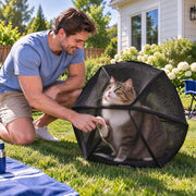 360°Panoramic Rolling Cat Playpen Cat Hamster Ball for Outside | Foldable Breathable Mesh Pet Playpen with Zipper, Portable Lightweight Ball Cage for Indoor Cats, Travel, Lawn & Backyard