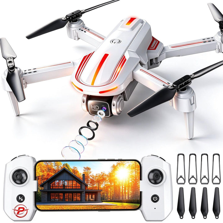 Pallton Drone with Camera for Adults, 1080P FPV Foldable RC Quadcopter | Easy Fly Toy Drone for Kids & Beginners, Altitude Hold, Headless Mode, One Key Start, 3D Flips, 2 Batteries, Carrying Case