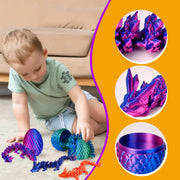 3D Printed Animals Dragon Toys Eggs, Christmas Stocking Stuffers for Kids | Birthday Gifts for Teen Girls Boys 4PCS Mini Crystal Dragon Toys for Ages 8-13 Year Old Easter Basket Fillers Essentials