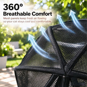 360°Panoramic Rolling Cat Playpen Cat Hamster Ball for Outside | Foldable Breathable Mesh Pet Playpen with Zipper, Portable Lightweight Ball Cage for Indoor Cats, Travel, Lawn & Backyard