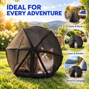 360°Panoramic Rolling Cat Playpen Cat Hamster Ball for Outside | Foldable Breathable Mesh Pet Playpen with Zipper, Portable Lightweight Ball Cage for Indoor Cats, Travel, Lawn & Backyard