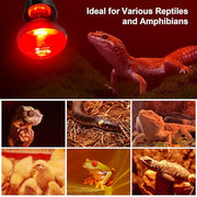 MIXJOY 100W Infrared Heat Lamp Bulbs, 2 Pack Reptile Infrared Heat Emitter Red Heat Lamp Bulbs Infrared Basking Light Bulbs for Reptiles, Bearded Dragon, Lizard, Tortoise, Chickens, Pets
