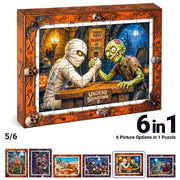 TOSY Picture Cube Halloween Spooky Fun: 6-in-1 Magnetic Picture Puzzle, 80 Blocks, 480 Puzzle Faces, 0.63 in, B052, Seamless UV Art, Display-Ready Frame, Collectible, STEM/STEAM Gift for Kids & Adults