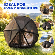 360°Panoramic Rolling Cat Playpen Cat Hamster Ball for Outside | Foldable Breathable Mesh Pet Playpen with Zipper, Portable Lightweight Ball Cage for Indoor Cats, Travel, Lawn & Backyard