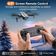 Drone with Camera for Adults, Brushless Quadcopter with Screen, 2 Batteries | 1080P HD camera, 4.5" LCD screen, altitude hold, gesture selfie, 3D flip, travel gift for kids teens, iOS Android