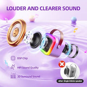 Kinglucky Mini Karaoke Machine for Kids, Top Birthday Gift for Girls Ages 3-12 Years Old, Kids' Personal Video Players Accessories with 2 Mics Singing Present Toy Purple