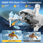 1080P Drone with Camera for Kids & Adults Beginners, Foldable FPV Quadcopter with One Key Takeoff/Landing, Gesture Control, 360° Flips, 2 Batteries, Toy Gift for Teen Boys and Girls