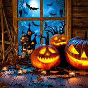LOKIPA Halloween Window Clings - 7 Sheets Bats & Spiders Window Decals