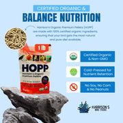 Harrison's Organic Premium Pellets HOPP - Certified Organic, Non-GMO, 1lb