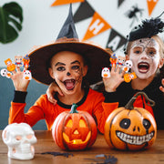 FOIMAS Halloween Finger Puppets, 5pcs Finger Puppets Bulk Pumpkin Ghost Finger Puppet Toys for Kids Trick or Treat Halloween Goodie Bag Basket Filler Decoration Bath