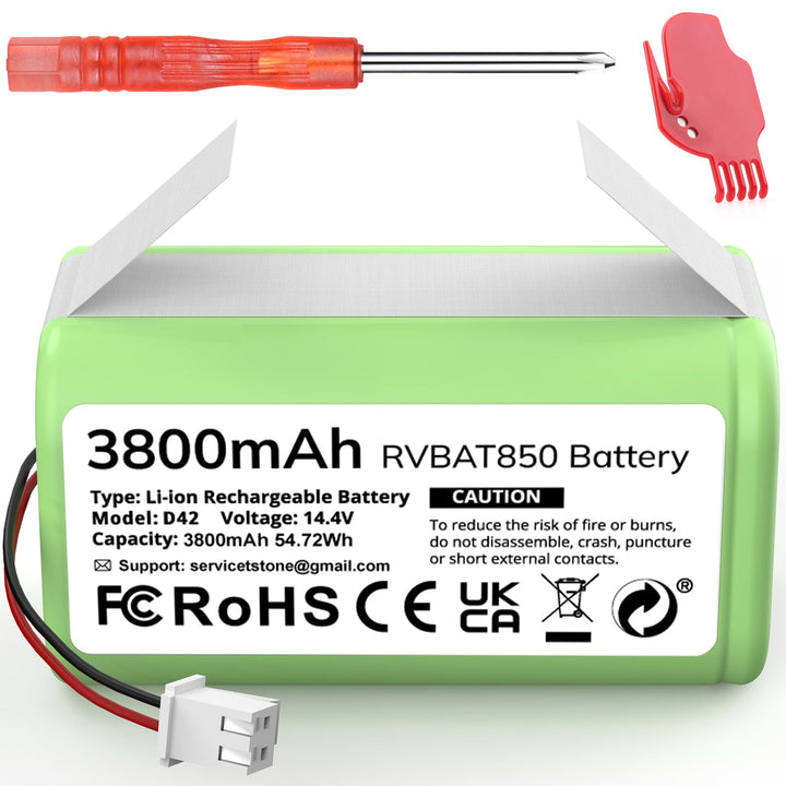 Morpilot 3800mAh RVBAT850 Battery, Battery Replacement for Shark Vacuum | Suitable for Rvbat850 Shark Ion-battery R75, RV761, RV850C, RV1000S, RV1100VL, RV101AE, UR1000SR, RV700_N(2-Prong Connector)