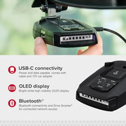 Cobra RAD 490i Laser Radar Detector, New Model with Long Range Detection | Bluetooth, Apple CarPlay and Android Auto Compatible, LaserEye Front and Rear Detection, DSP, Firmware Updatable