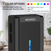 BEDRED Dehumidifier, 95Oz Dehumidifier for Home 1000 Sq.Ft | Quiet, Auto Shutoff, Sleep Mode, 7 Color Ambient Light for Bedroom, Bathroom, Basement (Black)