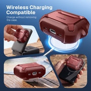 MOBOSI for AirPods Pro 3 Case with Magnetic Lid Lock,Red | Compatible with MagSafe,Military Grade Shockproof Protective Cover with Cleaner Kit& Keychain for iPod Pro 3 Case(2025)