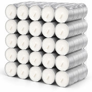 Unscented 8-Hour Tea Light Candles, 100 Pack, Cotton Wicks