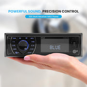 Pyle Bluetooth Marine Receiver Stereo - 12v Single DIN Style Boat In dash Radio Receiver System with Digital LCD, RCA, MP3, USB, SD, AM FM Radio - Remote Control, Wiring Harness - PLRMR27BTB (Black)