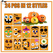 Pumpkin Stickers Halloween Fall Pumpkin Decorations Decorating Kit | Pumpkin Jack O Lantern Stickers Halloween Crafts Party Favors Activities for Kids Toddlers 24 Sheet