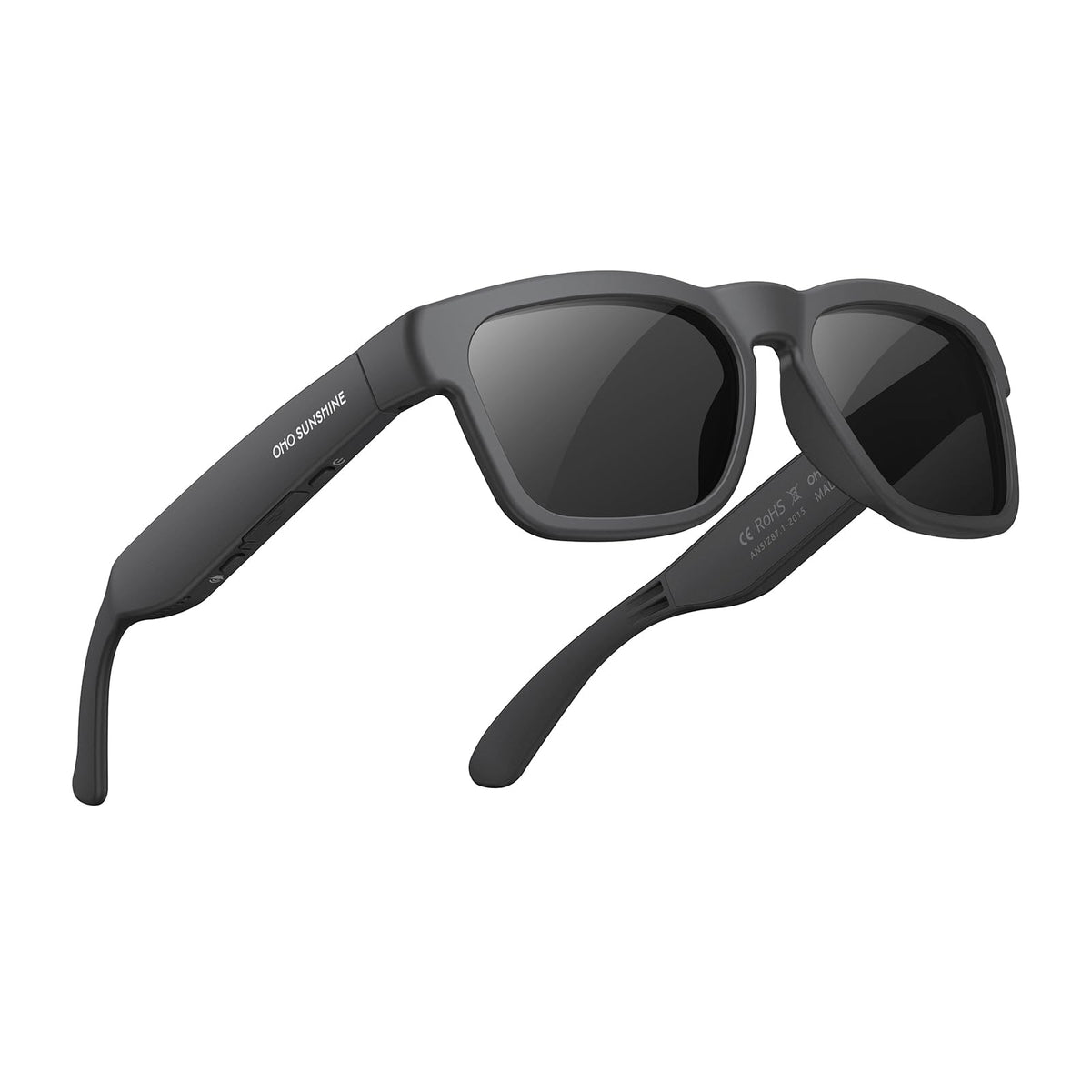 OhO Open Ear Smart Glasses, UV400 Z87.1 Lightweight Bluetooth Sunglasses | Up to 10H Playtime, Hands-Free Calling, Music Playback, Voice Control, Polarized Lens, Unisex for Daily Wear & Outdoor Sports