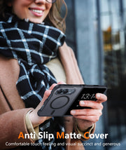 FNTCASE for iPhone Duo Case, Fit for Magsafe, Black | Screen Protector, Translucent Matte, Military Grade Drop Proof, Shockproof Protection Bumper, Protective Magnetic Phone Cover