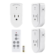 BN-LINK Wireless Remote Control Outlet Electrical Switch for Lights, Fans, Christmas Lights, Small Appliance, 100ft Long Range White (Learning Code, 3 Outlets +1 Remote) 1200W/10A, ETL & FCC Certified