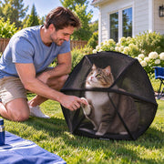 360°Panoramic Rolling Cat Playpen Cat Hamster Ball for Outside | Foldable Breathable Mesh Pet Playpen with Zipper, Portable Lightweight Ball Cage for Indoor Cats, Travel, Lawn & Backyard
