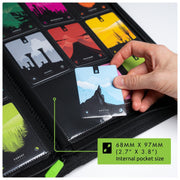 Vault X 9 Pocket Zip Trading Card Binder 360 Cards Exo-Tec (Yellow) | Holds 360 standard-size TCG cards in 20 side-loading 9-pocket pages. Padded, water-resistant Exo-Tec cover.