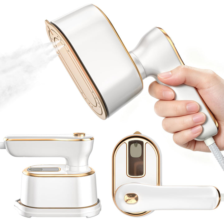 Travel Steamer Iron for Clothes Mini - Portable Ironing Machine Travel Small Size Portable Steamer Travel College Dorm Home Essentials (White)