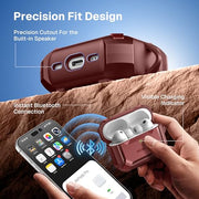 MOBOSI for AirPods Pro 3 Case with Magnetic Lid Lock,Red | Compatible with MagSafe,Military Grade Shockproof Protective Cover with Cleaner Kit& Keychain for iPod Pro 3 Case(2025)