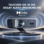 5000ANSI 4K Smart Projector with WiFi and Bluetooth, 3D Dolby Audio | Now with Netflix ,Auto Keystone, 360° Rotatable Stand, Ultra Low Noise, Outdoor Home Theater, HDMI, USB