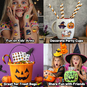 JCFIRE Temporary Tattoos for Kids, Halloween Party Favors, 160 Designs