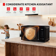 Toshiba 23L Black Mirror Digital Grill Microwave, 900W Countertop Microwave with 1000W Grill, Combination Cooking with 11 Power Levels, Auto Menus, Chef Defrost, Timer, Mirrored Front, MW3-EG23PFI(MB)