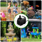 PULACO 160GPH Small Submersible Water Pump with 3.3 ft Tubing | 10Watt Ultra Quiet Fountain Pump (600L/H) for Aquariums, Pond Fountain, Water Feature, Indoor Fountains