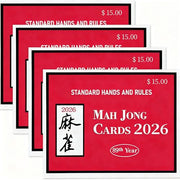 2026 Mah Jong Card, Rules Large Size Revised Version - 4 Pcs | NM-JL Mah-Jong Cards 2026 Mahjong cars 2026, Hands and Rules,Easy to Read Game Table Accessories