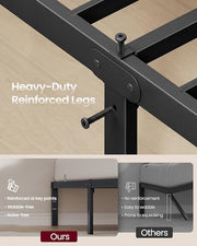 VASAGLE King Metal Bed Frame, 14 Inches Tall, 1100 lb Weight Capacity | Heavy-Duty Platform Bed, No Box Spring Needed, Under-Bed Storage, Mattress Retainers, Easy Setup, URMB654BD02S