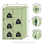 Furinno LUDER Book Shelf, 5-Cube Bookshelf, Reversible Bookcase, 9.4 x 19.5 x 31.5, Easy Assembly, for Living Room, Bedroom, Home Office, White