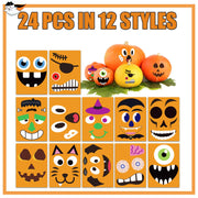Pumpkin Stickers Halloween Fall Pumpkin Decorations Decorating Kit | Pumpkin Jack O Lantern Stickers Halloween Crafts Party Favors Activities for Kids Toddlers 24 Sheet