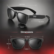 OhO Open Ear Smart Glasses, UV400 Z87.1 Lightweight Bluetooth Sunglasses | Up to 10H Playtime, Hands-Free Calling, Music Playback, Voice Control, Polarized Lens, Unisex for Daily Wear & Outdoor Sports