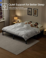 VASAGLE King Metal Bed Frame, 14 Inches Tall, 1100 lb Weight Capacity | Heavy-Duty Platform Bed, No Box Spring Needed, Under-Bed Storage, Mattress Retainers, Easy Setup, URMB654BD02S